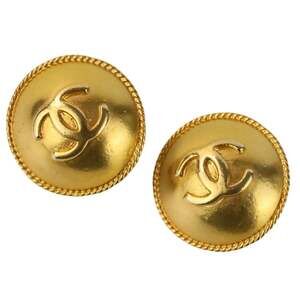 Chanel Cc Logo Round Clip-On Earrings #250080C59B